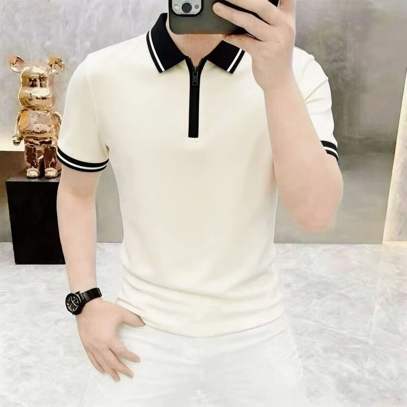 Adijia-3234-Summer New Style Lapel Short-Sleeved Polo Shirt Men's Fashionable Casual Half-Sleeved T-Shirt