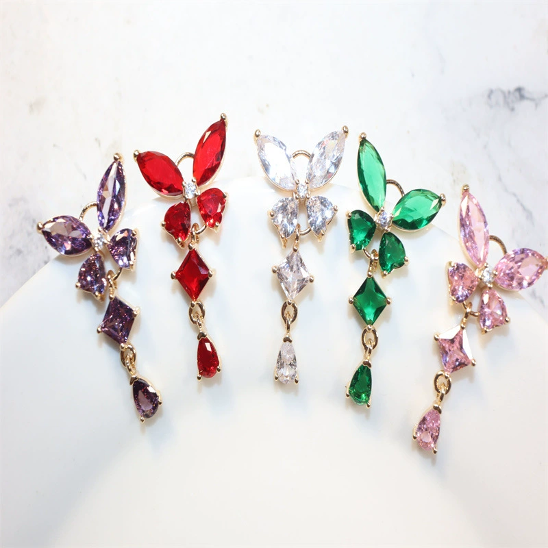Copper zirconium, pendant, necklace and earrings handmade, Chinese hairpin, accessory, accessories, light luxury style
