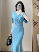 气场强大早秋女装职业包臀连衣裙女秋季正式场合气质晚礼服裙子夏