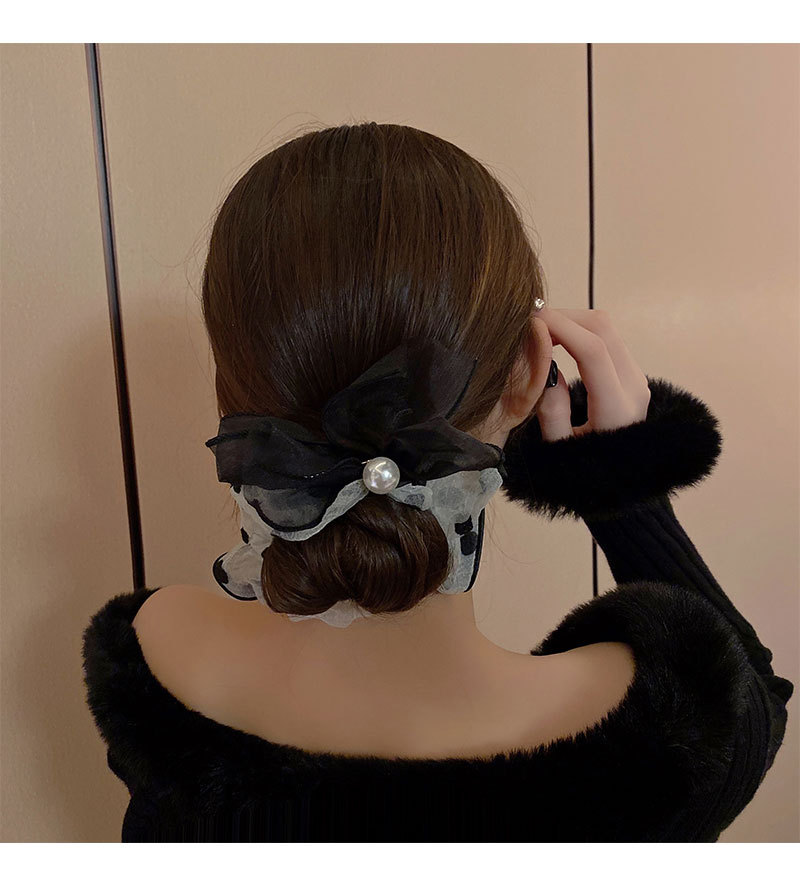 Silk Pearl Bow Bow Large Hair Tie Hair Rubber Band Hair Rope display picture 6