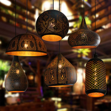 铁艺复古工业风吊灯餐厅饭店镂空雕刻花纹鱼鳞风格装饰欧美风吊灯