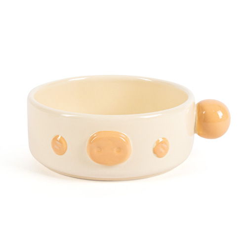 Leyoupai cat bowl ceramic neck protection pet bowl cat and dog drinking water double bowl anti-knock over dog bowl cat basin pet food utensils