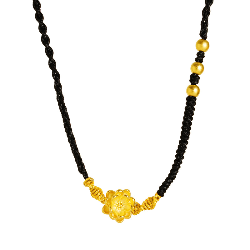 Collar de flores de Oro Negro cuerda ajustable elegante estilo chino todo fósforo collar sala de transmisión en vivo venta al por mayor de fábrica