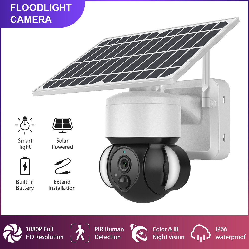 Cámara de Seguridad Solar 4G HD 3MP ABS Impermeable de Bajo Consumo para Exterior