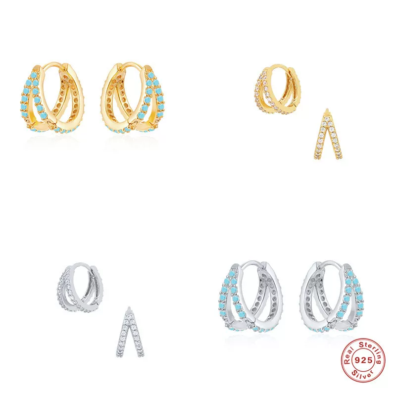 Fashionable trend creative brand earrings, silver 925 sample, European style