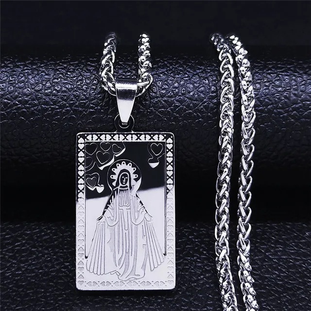Vintage Square Medal Necklace 2