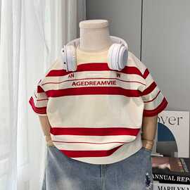 2026年夏季韩版新款数码满印印花短袖男童儿童小众潮流上衣女童