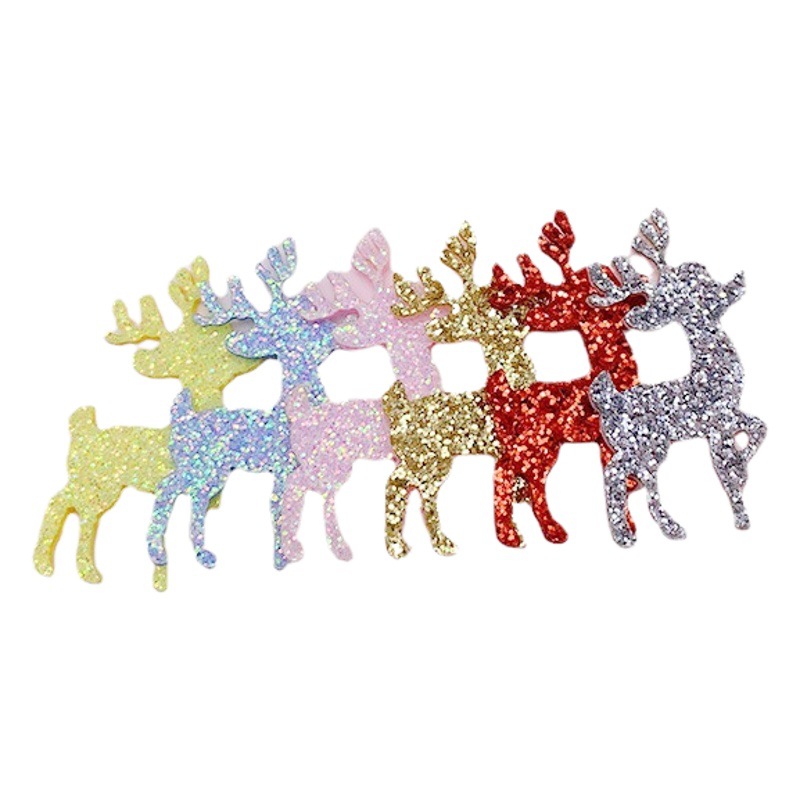 DIY accesorios de la joyería Glitter ciervos de Navidad con arco hecho a mano accesorios para el cabello para niños caja de regalo materiales decorativos