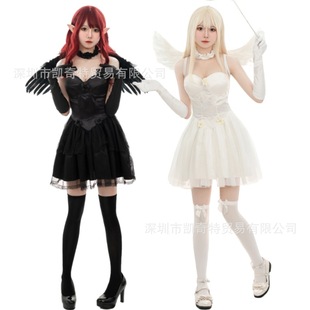 万圣节天使服装 天使角色扮演演出服 恶魔装女巫服含天使翅膀女装-阿里巴巴