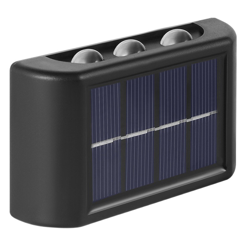 Luz solar para jardín Decoración de balcón Lámpara de pared impermeable al aire libre Lámpara de pared de doble cabezal