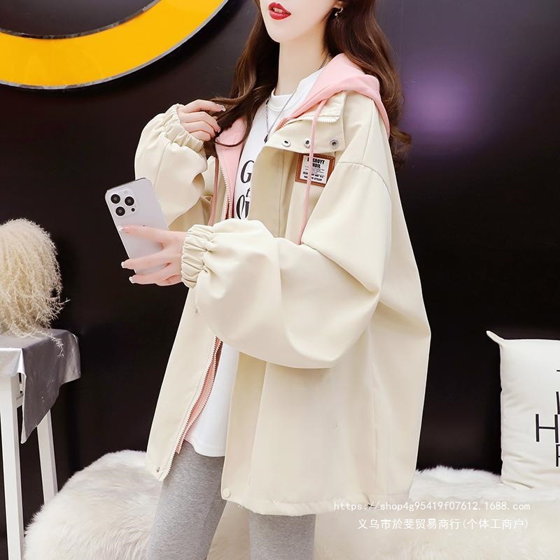 Women's Loose-fitting Casual Hooded Workwear Jacket, Spring and Autumn 2026 New Style, Chic and Youthful Hong Kong Style Parka