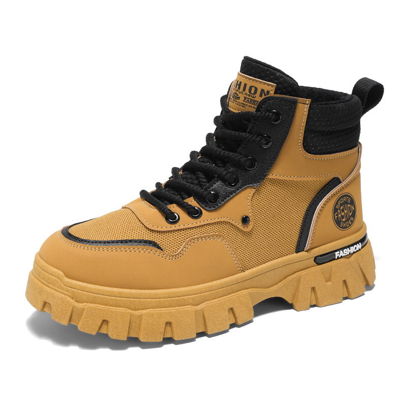 Botas Martin de Trabajo para Hombre de Cuero PU y Suela de Caucho Antideslizantes