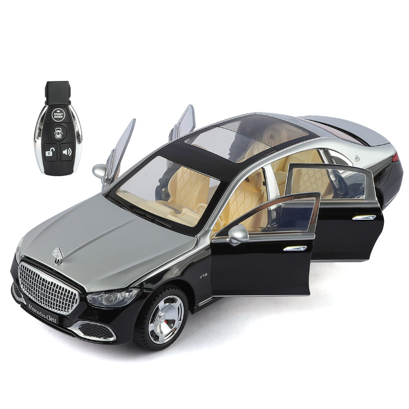 1:24 Remote Control Electric Door Mercedes-Maybach S680 Alloy Car Model with Sound and Light, Shock Absorbers, and Sand Table Simulation Props 1:24 Remote Control Electric Door Mercedes-Maybach S680 Alloy Car Model with Sound and Light, Shock Absorbers, and Sand Table Simulation Props