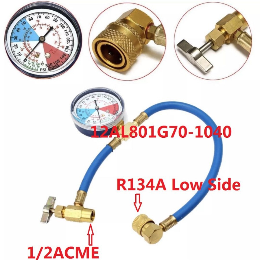 R134A recharge hose 1/2欧美汽车空调制冷剂补充管加氟管长58CM