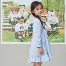韩版新款童装外贸尾单国内专柜女童海军风长袖连衣裙TKOW223852K