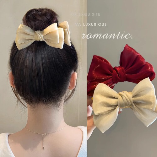 Ball head fixed artifact grabber girl's bow hair accessory 2024 new children's hairpin girl's hairpin headdress