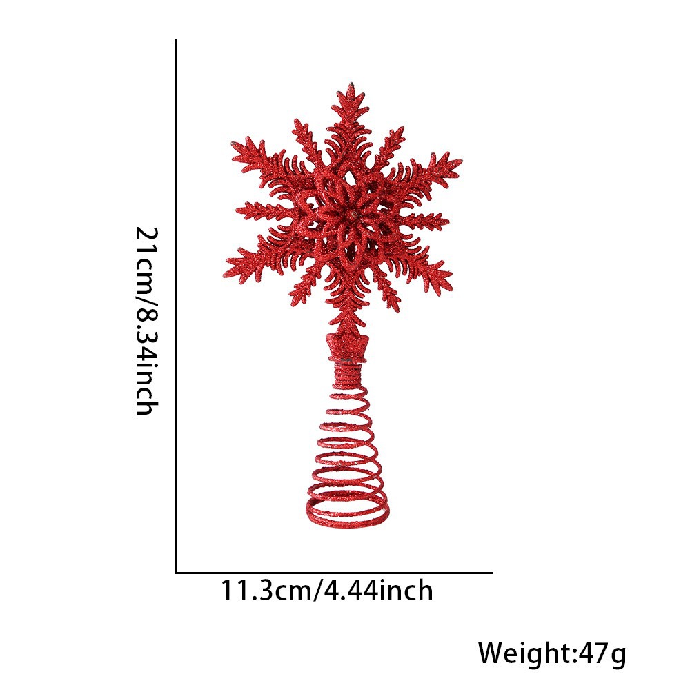 Estrella de árbol de copo de nieve roja multicapa