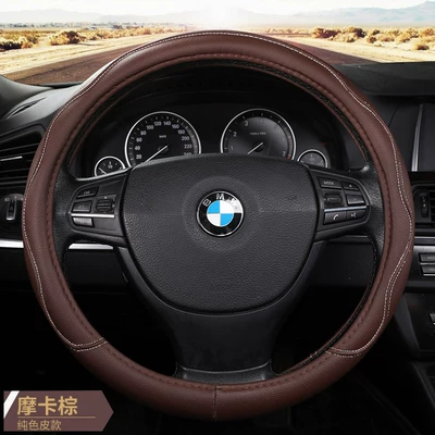 Steering wheel cover | Steering Wheel Cover, Genuine Leather - solid-color-leather-steering-wheel-cover-mocha-brown-other