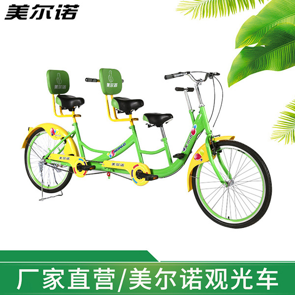 Bicicleta turística para tres personas, coche padre-hijo multiusuario para lugares escénicos, fabricante de bicicletas compartidas con código QR