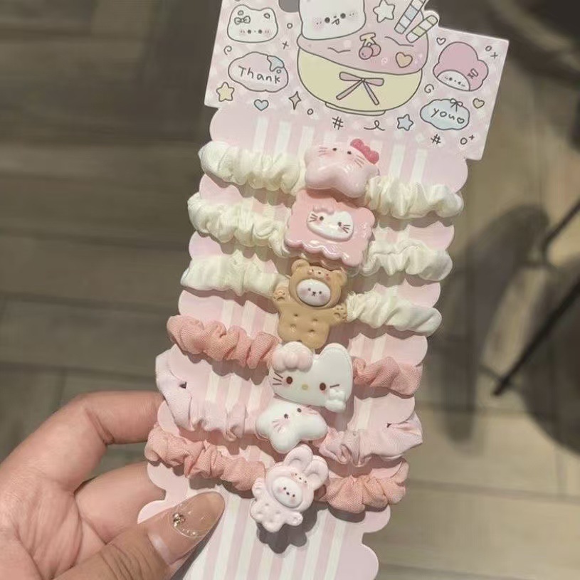 Ins viento frío gradiente gris 3 correas para el cabello gruesas y de alta elasticidad bandas de goma para atar el cabello