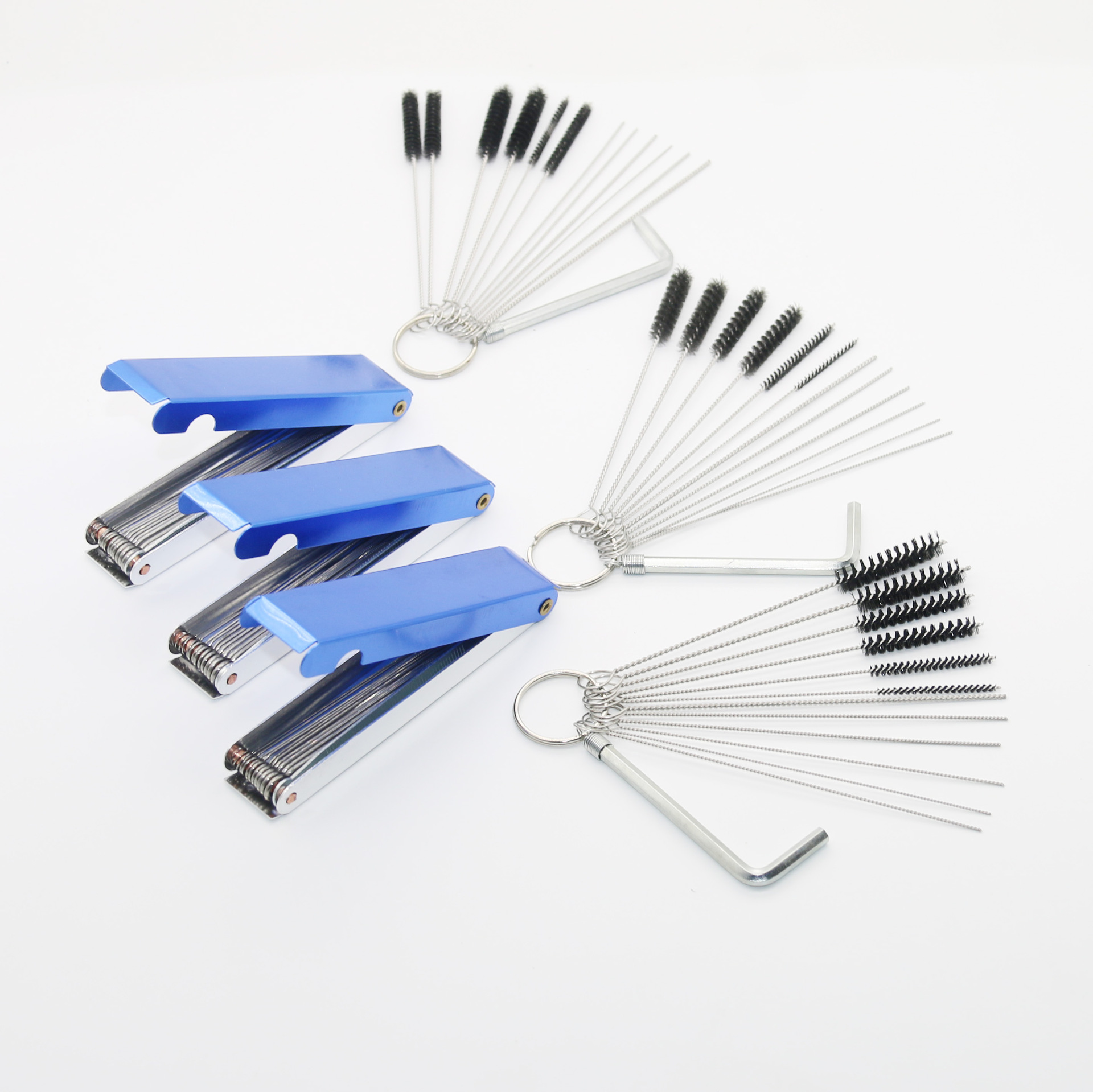 Cepillo de limpieza del carburador, pistola de pulverización, cepillo de limpieza de la pluma, raspador de caja de aluminio de aguja de acero inoxidable