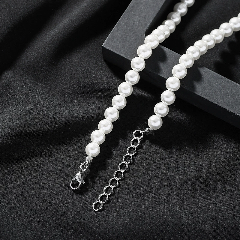 Подвеска‑колье (Ce Kun jewelry) «Saturn» с жемчугом и инкрустацией из кристаллов, золотистая/серебристая, 18,8 см