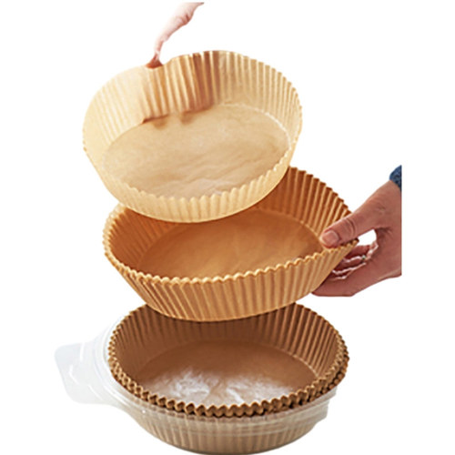 Round cake holder loofah steamer mat wheat straw plate glass fruit plate 16*4.5 air fryer special paper wholesale