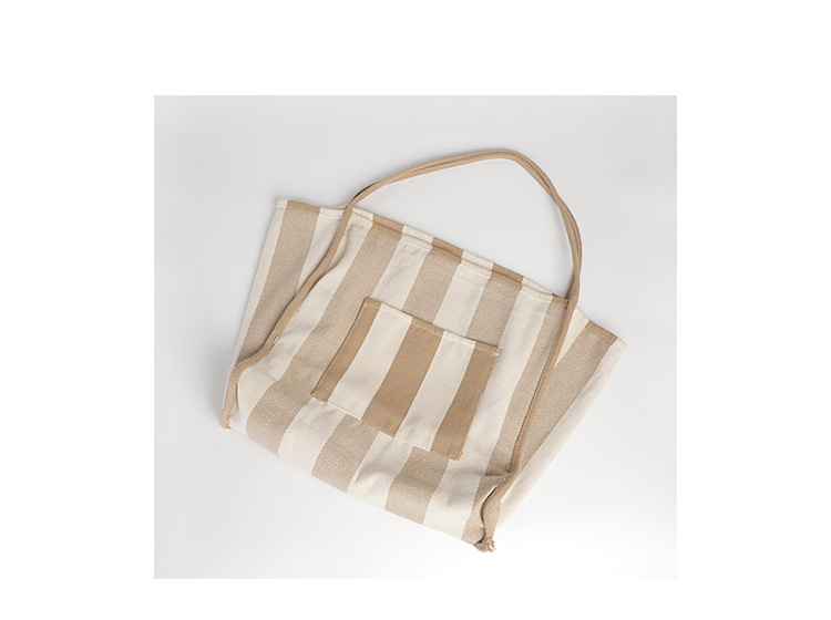 506g Weight Open Closure Type Double Shoulder Straps Strap Type Canvas Bag Bags Type Casual, Daily Occasion Canvas Material Stripe Pattern All Seasons Season Women's Gender Basic, Classic Style Style Large Size Women's Large Canvas Stripe Basic Classic Style Open Canvas Bag 8