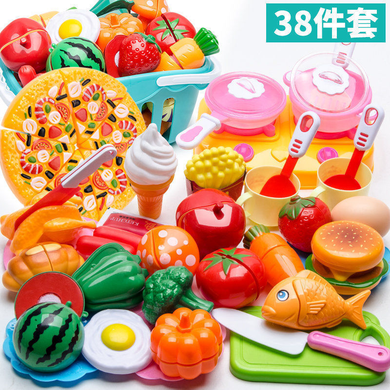 子供の家の材料幼稚園の子供のおもちゃは果物と野菜を切って台所を切ることができます。|undefined