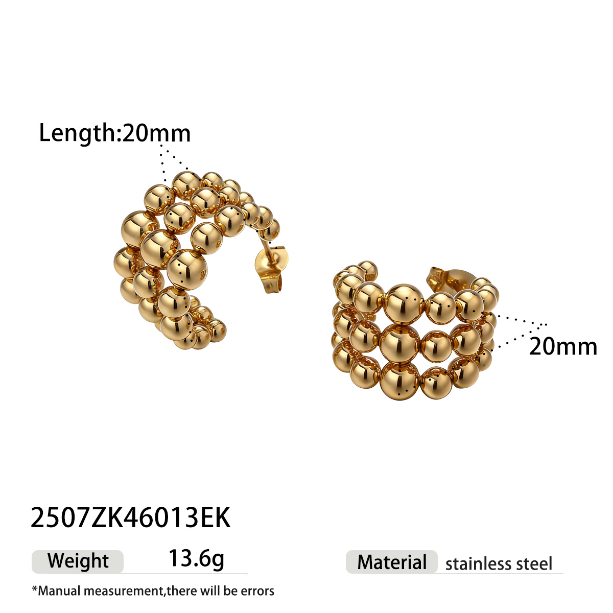 TENA Europa y América de acero inoxidable pendientes de mujer lujo ligero de alta calidad tapones de acero dorado venta caliente joyería de acero de titanio transfronteriza