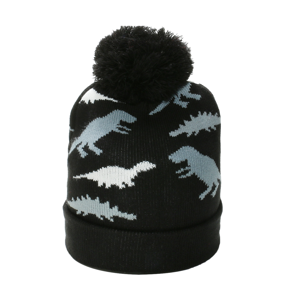105g Weight Hat Classification Polyacrylonitrile Fiber Fabric Type Wool Cap Hats Type 1 Piece Quantity Outdoor, Daily Occasion Dinosaur Pattern Autumn&Winter Season Children Unisex Gender Pom Poms, Jacquard Design Cartoon Style, Cute Style Children Unisex Cartoon Style Cute Dinosaur Pom Poms Jacquard Wool Cap 12