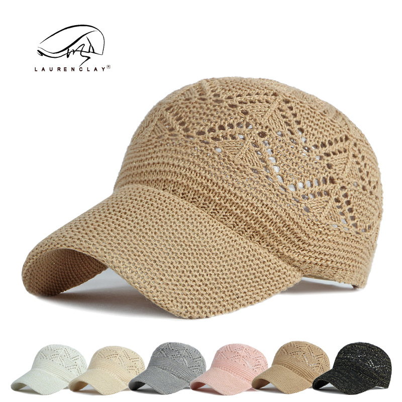 Sombrero transfronterizo al por mayor verano protección solar al aire libre sol sombrero femenino malla hueca transpirable gorra de béisbol gorra de punto
