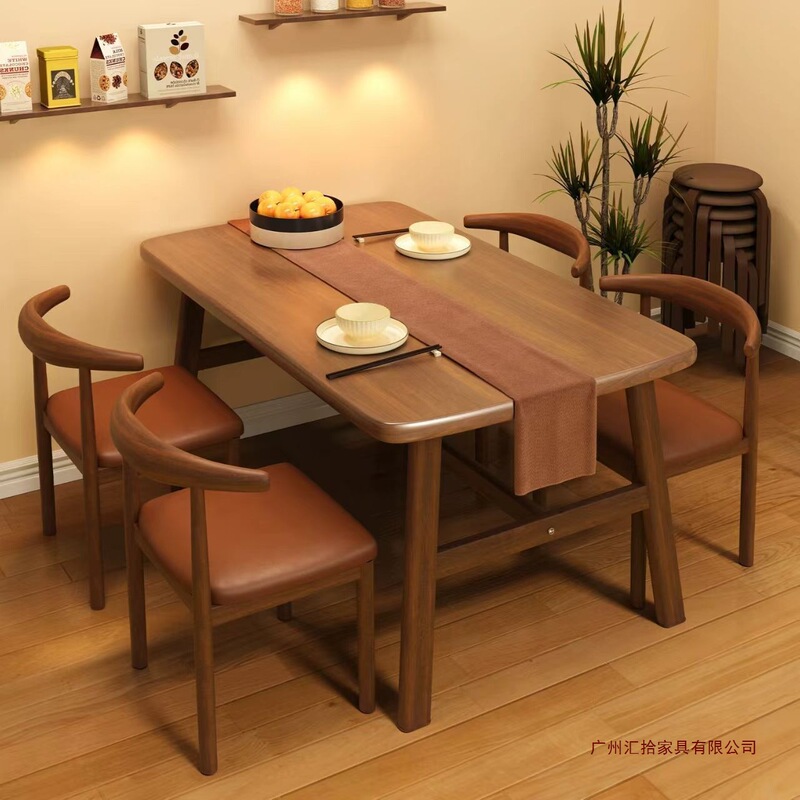 餐桌家用户型长方形出租房用吃饭桌现代简约轻奢餐饮商用桌椅套装|undefined