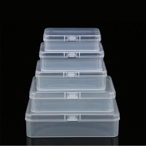 Transparent Storage Box with Thickened PP Material, Rectangle Plastic Box, Small Parts and Tools Organizer, Storage Container, Empty Stationery Box