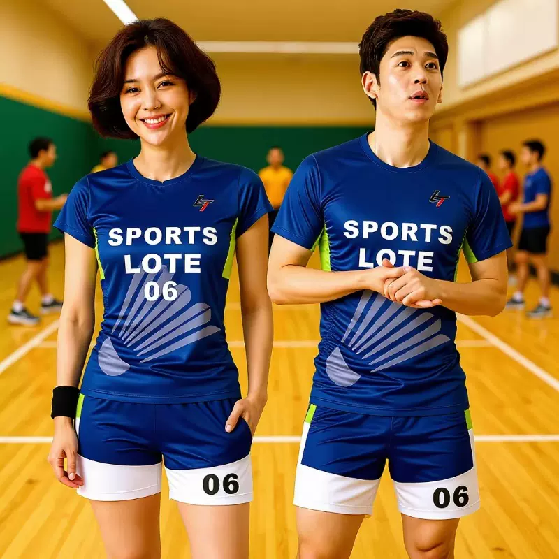 乒乓球羽毛球服套装现货印字成人短袖速干透气足球比赛训练服