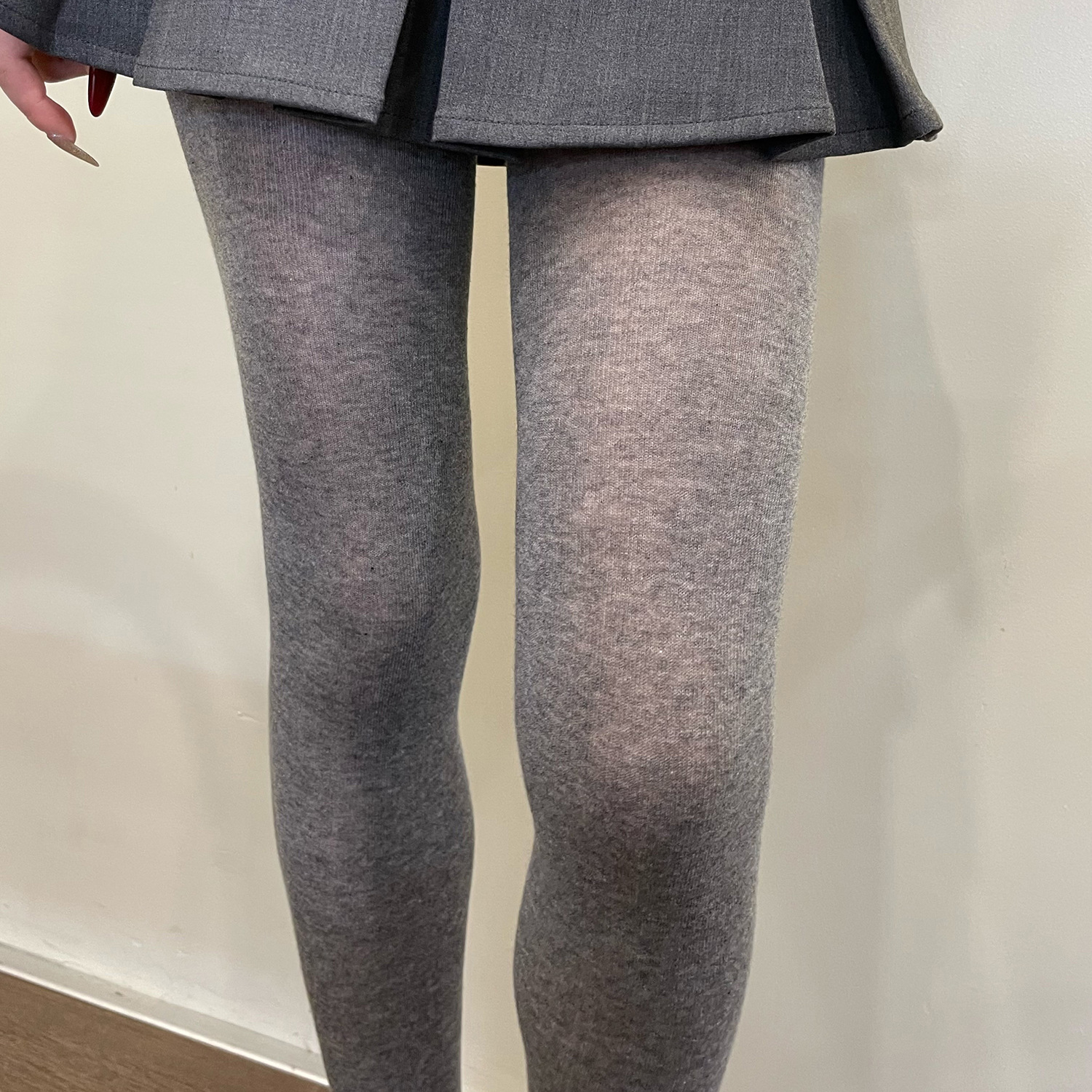 Miu Style Thin Flesh Smoke Grey Pantyhose Women's light gray Pantyhose Cotton dark gray All-match Bottoming Pants