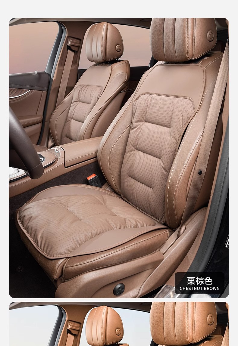 New car seat cushion Nappa leather high-end car seat cushion thickened non-slip five-seat front and rear seat cushion cover