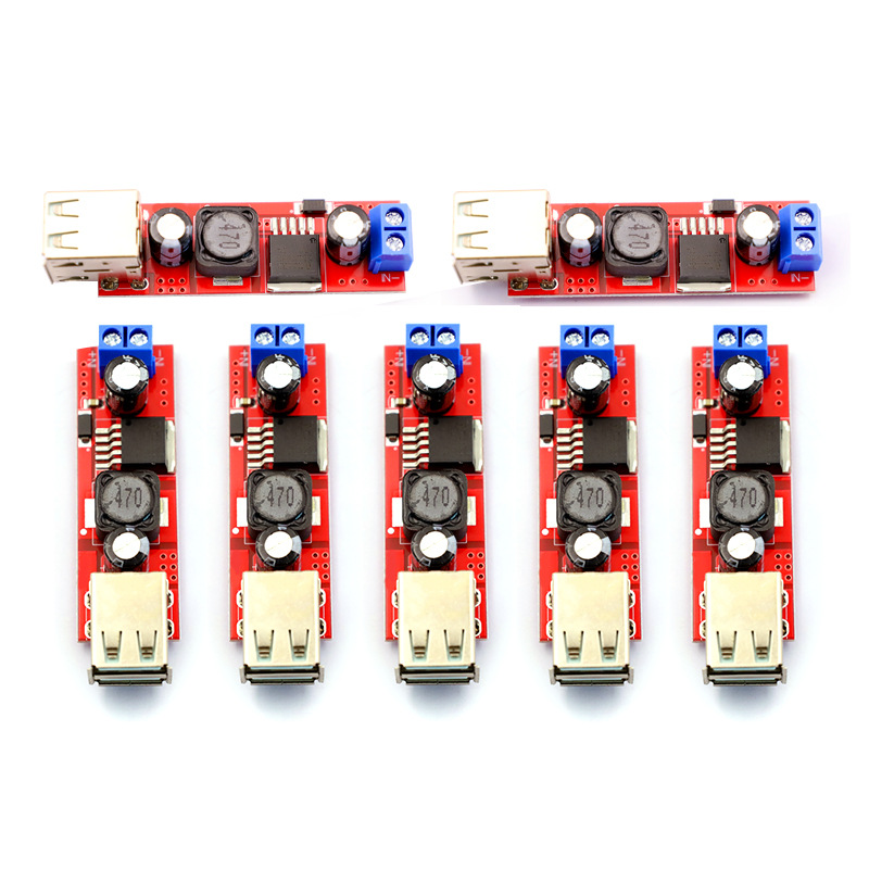 降压稳压电源模块板 双USB输出 9V/12V/36V转5VDC-DC车载充电3A