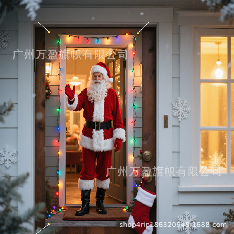 Amazon クロスボーダー新製品クリスマスドアカーテンフラグ屋外写真撮影クリスマスパーティーエルフお祝い装飾|undefined