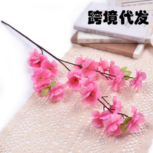 仿真桃花枝厂家假花腊梅花道具假桃树装饰室花园林造景观樱花枝