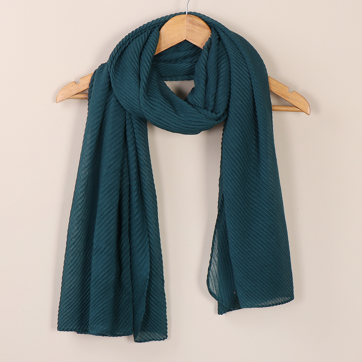 Women's Scarves wrinkled fashion plain wrinkled wrap headscarf solid color voile long shawl_voghion.com