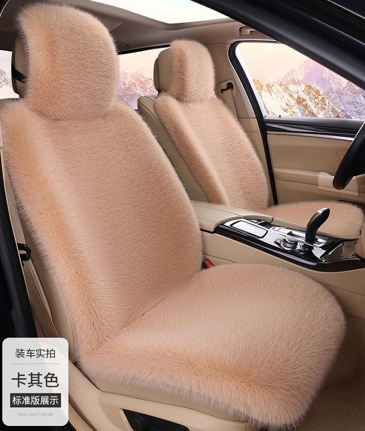 Car Seat Cushion Winter Plush Thickened Faux Fox Fur Universal Full Car Mat Winter Long Plush Warm Car Seat Cushion