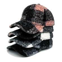 日系时尚拼色仿泰迪绒棒球帽子女秋冬加厚保暖鸭舌帽遮阳帽男帽子