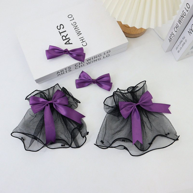 Ballet arco pequeño clip para el cabello de dopamina chica rosa clip para el cabello cinta atada clip lateral toque de cabello