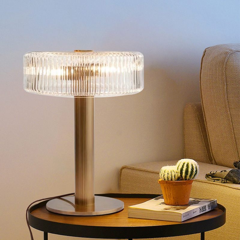 Luz de lujo postmoderna lámpara de mesa de vidrio diseñador nórdico minimalista sala de estar sala de estudio modelo casa decoración lámpara de cabecera de cama image 3
