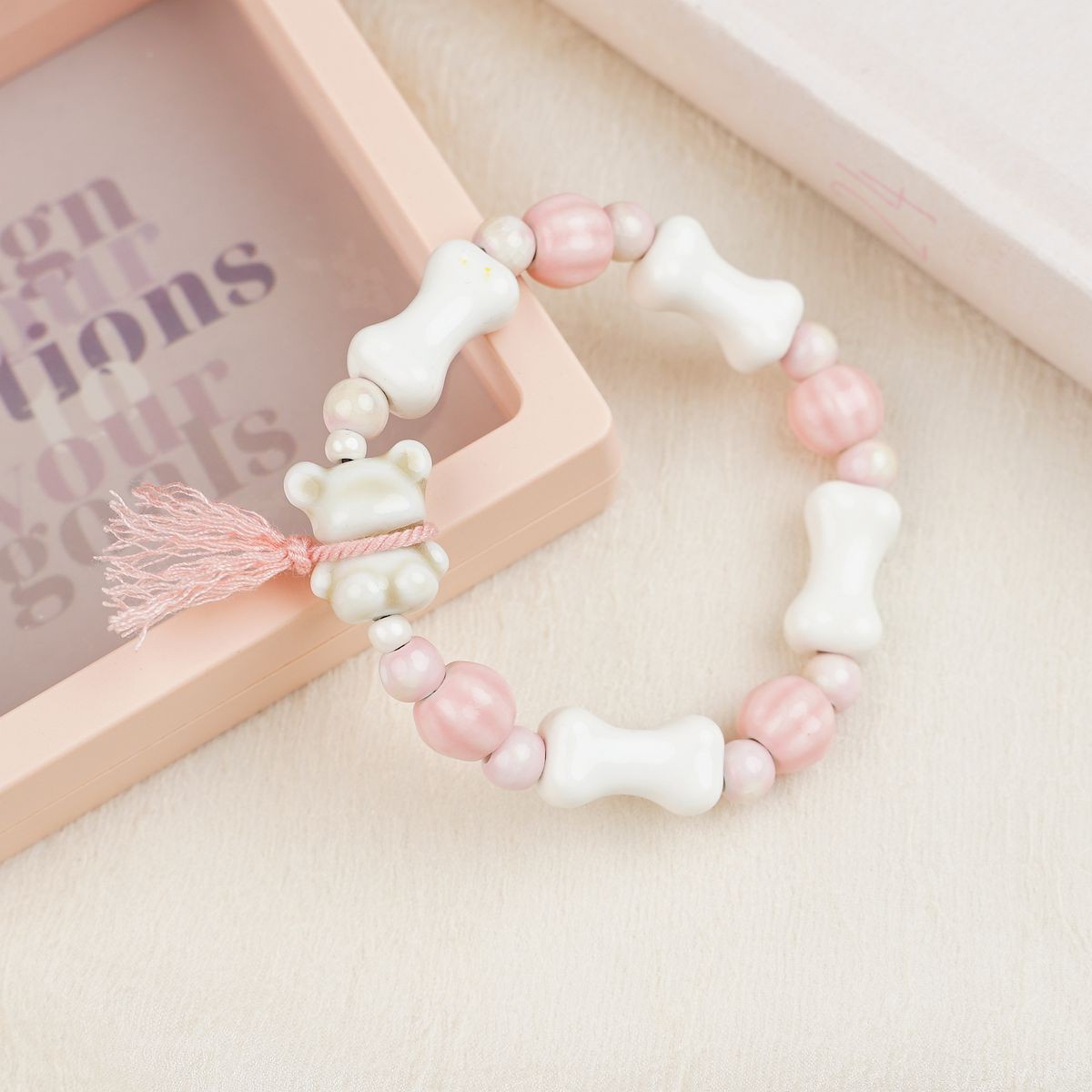 Jingdezhen pulsera de cerámica de verano mujer alta sensación galletas serie de gatos nicho diseño universal pulsera alta sensación