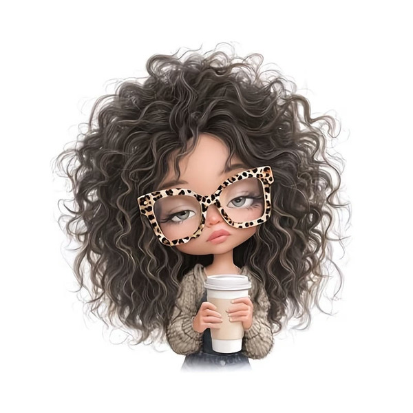 curly coffee sticker