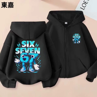 跨境我的世界67周边印花时尚男女童开衫拉链帽衫跨境秋冬休闲卫衣
