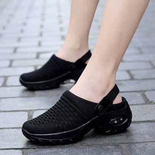 Baotou plus size 43 Sandals and Slippers Women's 2022 Summer Wear Thick Bottom Heel Slip-on plus size Beach Travel Shoes