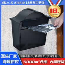 跨境现货室外带锁信报箱铁制防雨挂墙杂志箱学校邮件箱加厚信件箱